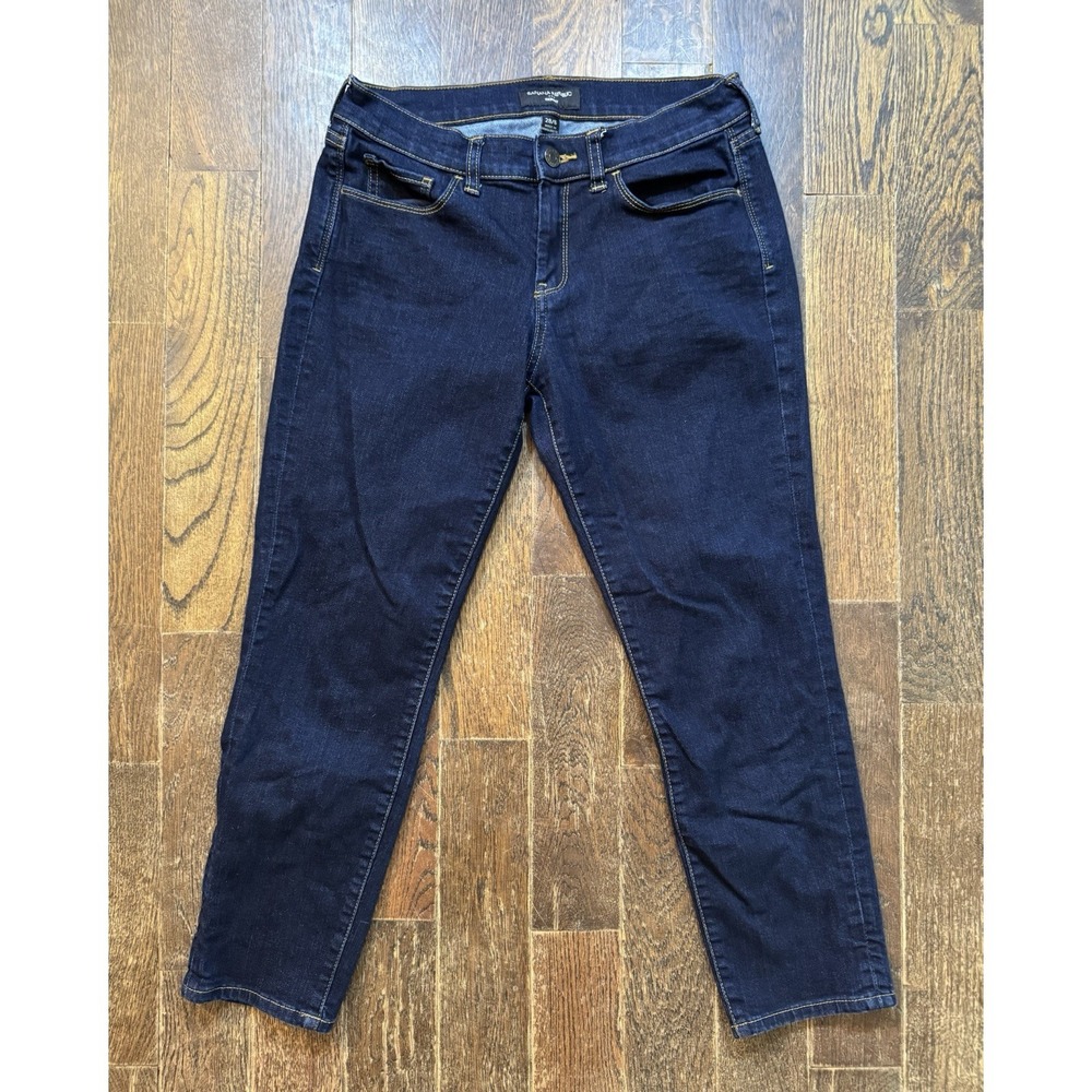 Banana Republic Skinny Jeans Womens 28/6 Blue Excellent Mid Rise Dark Wash Denim